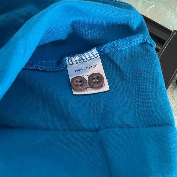 Xios New York 100% Cotton Mens Blue Gray Short Sleeve Hooded Shirt XL - Picture 3 of 4